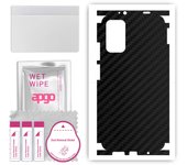 apgo Adhesivo protector para la parte trasera y los laterales compatible con Xiaomi Redmi 9T, película envolvente completa, lámina, vinilo - Patrón Carbon Black