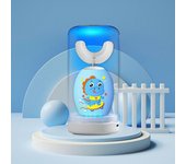 Cepillo de dientes eléctrico sónico en forma de U para niños, blanqueador dental de 360 grados, cepillo de dientes de silicona, temporizador inteligente, resistente al agua IPX7