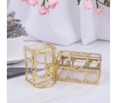 1 caja organizadora portátil de almacenamiento con forma de cofre del tesoro, de oro y plata, con forma de caramelo. M oro