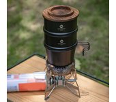 Vaporizador pequeño portátil para exteriores, albóndigas al vapor, vaporizador Ti-plateado de acero inoxidable, Picnic para acampar negro