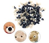 100 unids/bolsa DIY para muñecas ojos de juguete plástico negro ojos de seguridad muñecos de marionetas con arandelas 5mm