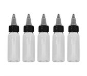 30ml New White Twist Cap Plastic Tattoo Ink Pigment Makeup Clear transparent Bottle(5Pcs)