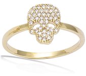 Bague Plaqué Or 'Navajos' blanc doré - 10x8 mm 56 oro