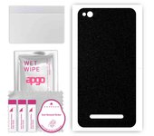 apgo Protective Skin Sticker for the back compatible with Xiaomi Redmi 4A, Wrap Film, Foil, Vinyl - Pattern Matte Black