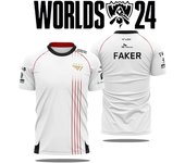 Camiseta de uniforme del equipo T1 Esports 2024, camiseta de la final mundial de League of Legends, camiseta de apoyo para fans de LOL Games Faker, ropa para hombre S