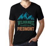 Camiseta vintage para hombre con gráfico y cuello en V Wilderness Piedmont Deep Black XS negro