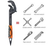 Llave de trinquete de acero al cromo vanadio multifuncional ajustable con autobloqueo, llave de extremo abierto, herramienta de reparación manual