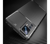Funda de silicona suave para Xiaomi 12 T Pro, funda protectora de fibra de carbono TPU a prueba de golpes Xiomi Xiaomy Mi12T Mi 12 T 12 T Pro for Xiaomi 12T Pro negro