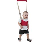 Arnés para caminar para bebé, ajustable, de mano, evita pérdidas, absorbente, suave y transpirable. rojo