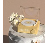 Nuevo Altavoz Bluetooth inalámbrico de vinilo Retro, despertador, pequeño reproductor de discos, Audio portátil de alta calidad, estéreo inteligente para el hogar color rosa