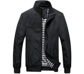 Chaqueta informal sólida para hombre, ropa de abrigo de primavera y otoño, ropa deportiva estilo mandarín, chaquetas y abrigos para hombre XXXXXL negro