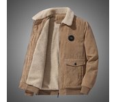 Chaqueta Sherpa de invierno para hombre de mediana edad, ropa informal holgada de trabajo, chaqueta de pana multibolsillos, abrigo de algodón para hombre. M