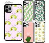 Funda de teléfono con diseño de cactus, aguacate y plantas mexicanas para iPhone 11, 12, 13, 14 Pro Max, mini, XR, XS, SE 2020, 6, 7, 8 Plus, Galaxy S21, S22 iPhone 6plus