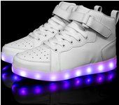 27-47 Zapatos deportivos con emisión de luz para niños, zapatos deportivos resbaladizos con rueda brillante que puede cargar zapatos deportivos de caña alta para mujer 27 blanco