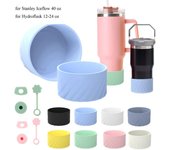 7.5cm Silicone Bottle Bottom Sleeve Protective Case for Stanley Iceflow 40 oz/Hydroflask 12-24 oz green-1 pc