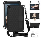 Adecuado para la guía de cinturón protector de tableta anticaídas para niños con dibujos animados, correa diagonal con cordón para profesores, accesorios de bricolaje 2pcs negro