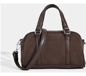 Bolso de mano con diseño de nicho para otoño/invierno, bolso bandolera Boston de ante esmerilado para mujer para otoño/invierno café