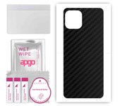 apgo Protective Skin Sticker for the back compatible with Motorola Edge 20 Lite, Wrap Film, Foil, Vinyl - Pattern Carbon Black