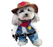 Disfraz de perro sheriff con cierre de velcro