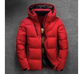 Chaqueta de invierno para hombre, abrigo térmico grueso de calidad, Parka roja y negra para nieve, prendas de vestir cálidas para hombre, chaqueta de plumón de pato blanca a la moda para hombre 2XL negro