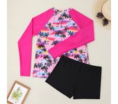 Traje de buceo para mujer, traje de baño de manga larga con protección solar, Bikini de cuerpo dividido, traje de baño de medusas S negro/azul