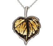 Les Trésors De Lily [R5517] - Pendentif Argent artisanal 'Inspiration' Ambre argenté (rhodié) - 25x18 mm (feuille)