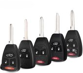 Carcasa para llave de coche con mando a distancia de 3 botones para Dodge Dakota Durango Charger para Jeep Grand Cherokee Chrysler 300 Town (Sin clip ni batería) Type 1