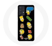 Coque Maniacase pour Samsung Galaxy A32 4G Les Simpson autocollants fond noir