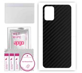 apgo Protective Skin Sticker for the back compatible with LG K52, Wrap Film, Foil, Vinyl - Pattern Carbon Black