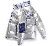 Chaqueta de invierno de Hip Hop para hombre, ropa de calle con estampado de letras de grafiti, chaquetas informales Harajuku, abrigo, Parka acolchada gruesa y cálida M negro