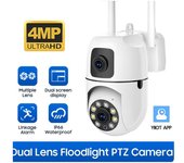 AIOOK cámara inalámbrica para exteriores dispositivo de 3MP impermeable seguimiento automático humanoide 5G WiFi PTZ Camara Vigilancia Wifi Camera blanco