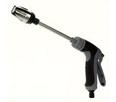 1 pistola de agua de alta presión, boquilla de manguera de jardín resistente, rociador de riego multiusos, herramienta de limpieza doméstica eficaz con mango extendido 1pc negro
