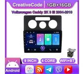 Radio con GPS para coche, sistema Android Carplay, 2Din, 1+16 GB, para Volkswagen Caddy 2K 3 III 2004-2010 1+16GB
