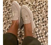 2024 nuevos zapatos planos para mujer, mocasines de moda sin cordones, mocasines informales ajustados con flecos, zapatillas para caminar para mujer 35 beige
