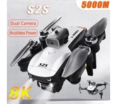 Nuevo dron S2S 8K HD con cámara dual, motor sin escobillas, dron con control remoto para evitar obstáculos, helicóptero profesional plegable, cuadricóptero, juguete de regalo 4K Dual Camera 1B