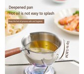 Olla para salpicaduras de aceite de acero inoxidable 304 de 300 ml, mini olla para verter aceite de cocina con pico vertedor doble, olla pequeña para calentar mantequilla