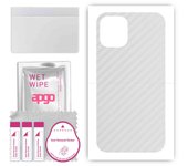 apgo Protective Skin Sticker for the back compatible with Apple iPhone 12 mini, Wrap Film, Foil, Vinyl - Pattern Transparent Carbon