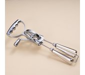 Hand Cranked Electroplated Egg Beater, Wheel Stainless Steel Kitchen Mixer, Cake Baking Tool One Size blanco