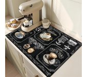 Tapete de secado de goma con vajilla de café Retro para cafetería, restaurante, cocina, vajilla, tapete de mesa de barro de diatomeas duradero, tapete para mascotas, 1 Uds. 40*50  CM