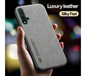 Funda de cuero de lujo para Huawei Honor 20, 30, 40, 50, 60, 70, 80 Pro, Nava5T, con placa de Metal, soporte para coche, Honor Magic 5 Pro For Honor 20 gris claro