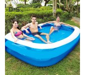 Deportes Directo Inflable Familia Niños Niños Adultos Jugar Bañera Piscina de Agua 128*85*45cm azul/blanco