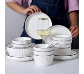 Juego de vajilla de cerámica nórdica: Cuencos, platos, cuencos para sopa y fideos para el hogar: perfectos para la inauguración de la casa.