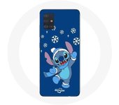 Coque pour Samsung Galaxy A51 5G Stitch neige Noël bleu