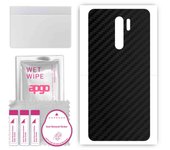 apgo Protective Skin Sticker for the back compatible with Xiaomi Poco M2, Wrap Film, Foil, Vinyl - Pattern Carbon Black