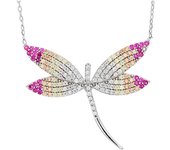 Les Trésors De Lily [P1935] - Collier Argent 'Libellule' rose blanc argenté (rhodié) rosa brillante