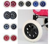 Ruedas para carrito de compras de 6,3 pulgadas, ruedas EVA para silla de ruedas, accesorios para equipaje, 2 uds. 1