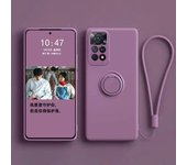 Funda de silicona líquida con anillo magnético para Xiaomi Redmi Note 12, 11, 10, 9 Pro, 11S, 10S, Mi 12X, 11T, Poco X4 Pro, X3, Mi 13 Pro Redmi Note 12 4G negro