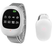 Alarma inalámbrica para orinar en la cama, reloj de entrenamiento para ir al baño con pulsera para niños, cuidado de personas mayores, 40M efectivo blanco