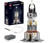 MOULD KING Bloques de construcción medievales para niños, faro MOC con piezas Led, modelo del siglo europeo, juguetes, regalos de Navidad, 16055