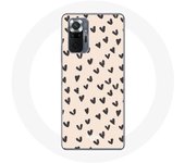 Coque pour Xiaomi Redmi Note 10 Pro Fond de texture abstraite coeurs noirs